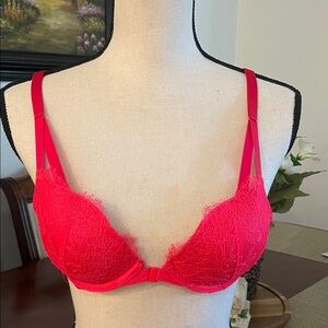 Victoria's Secret Vibrant Pink Lace Bra